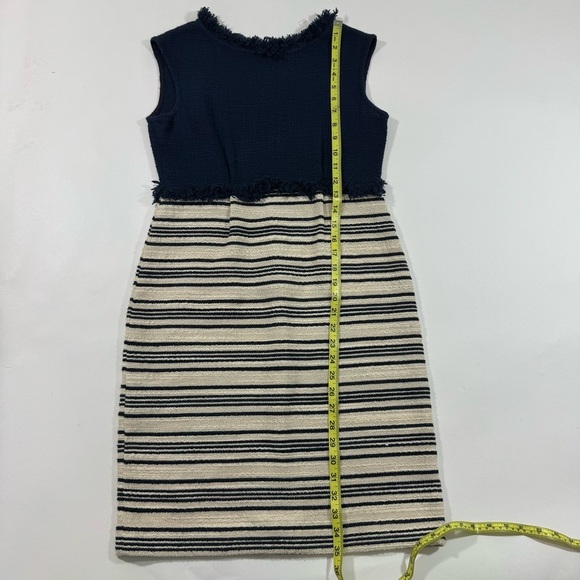 Vilagallo Navy Stripe Tweed Sheath Dress - Picture 6 of 7